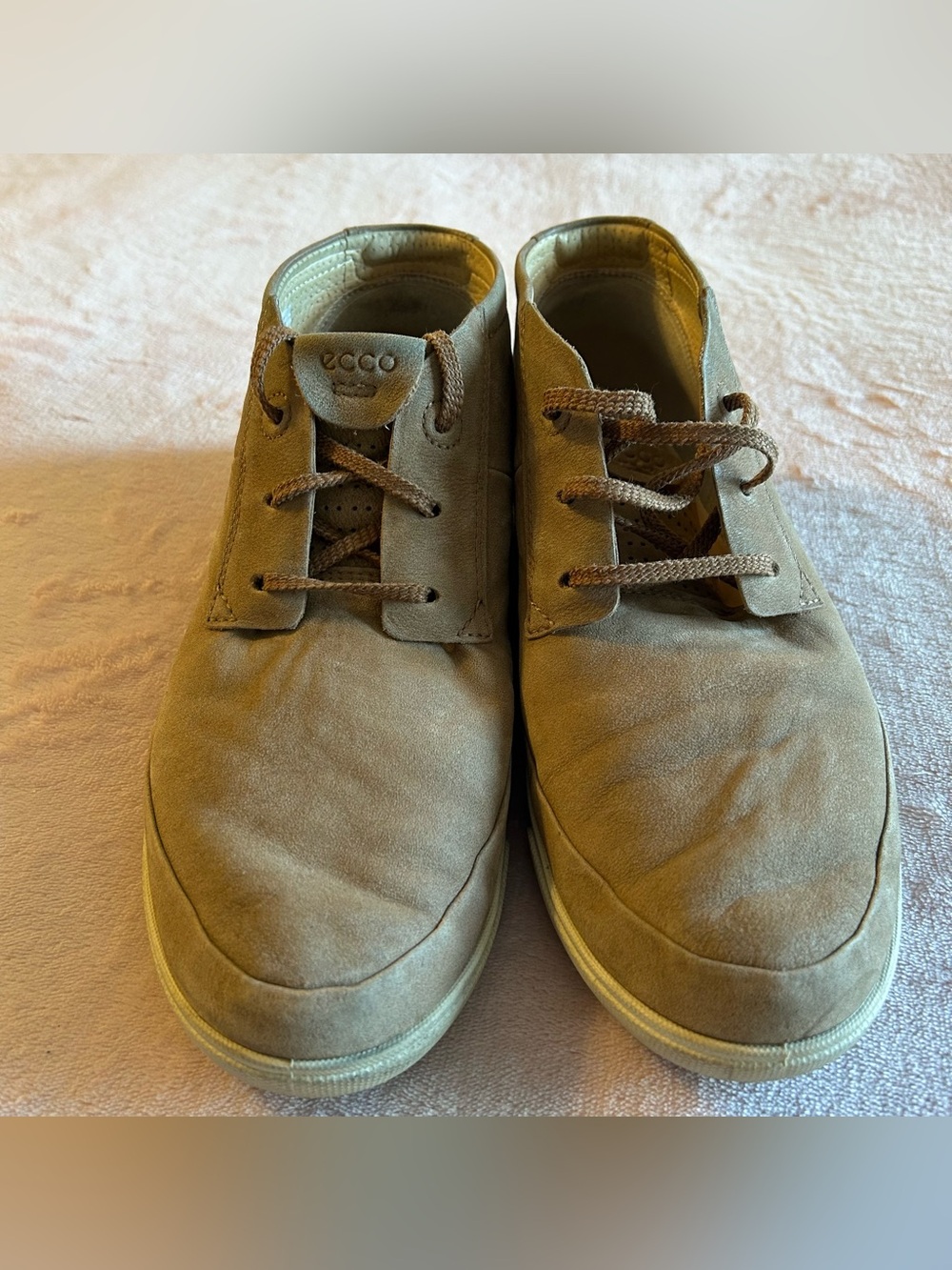 Ecco tan low cut tie leather ankle boots size 40, 9-9.5 casual comfort - Picture 2 of 9